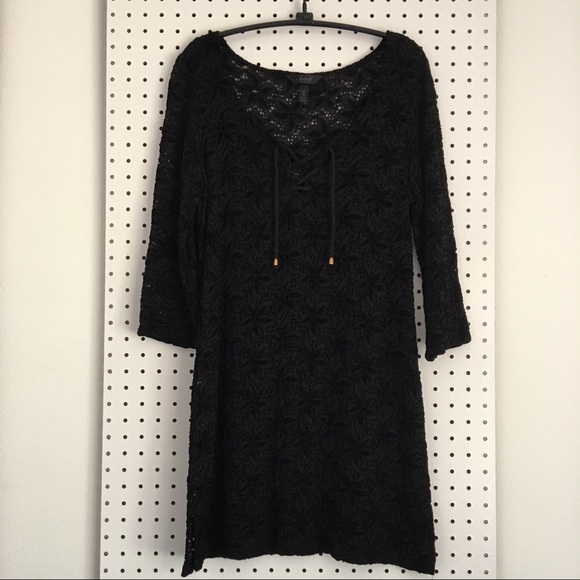 Soma Black Lace Swimsuit Coverup - Picture 1 of 4